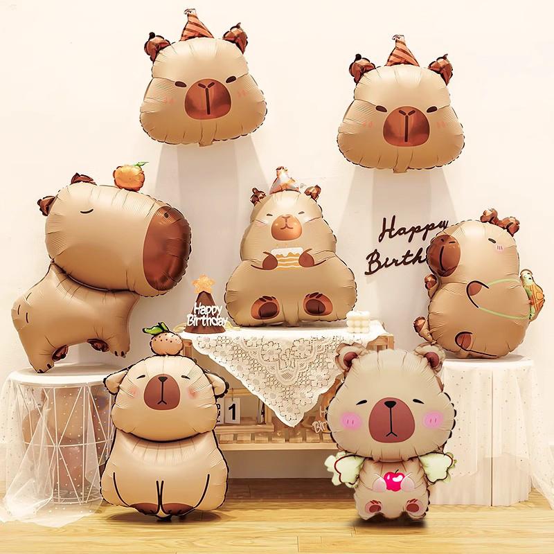 1-10 STÜCKE Capybara Aluminiumfolienballon Barballons Capybara Ballons für Babyparty Dekoration Baras Globos De Capibara