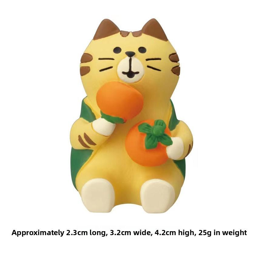 Cat Resin Figurine With Autumn Themed Decor For Home Or Office Display