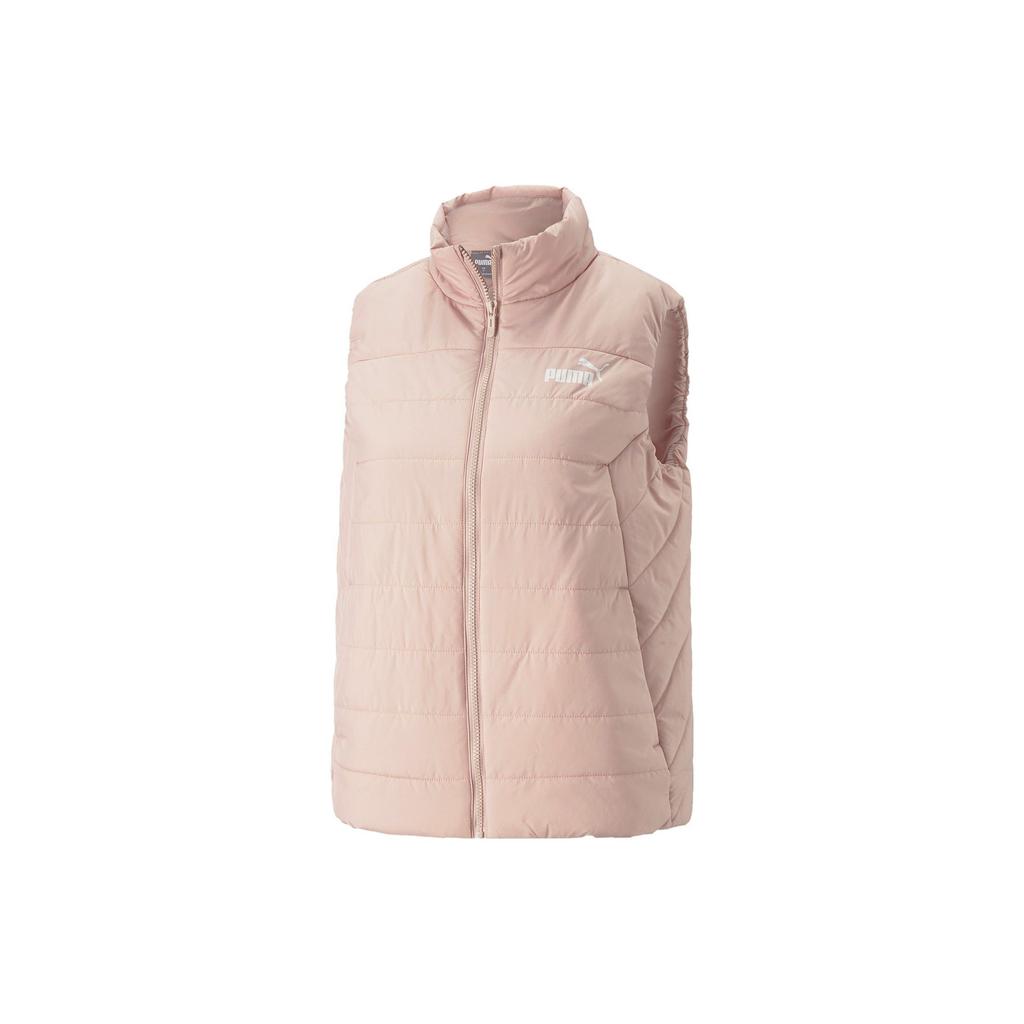 Puma Logo Print Casual Stand Collar Vest Women Vests Rose-Pink 672276-47
