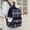 Schoolbag Japanese Cute Sweet Girl Girl Backpack Female Korean Version Small Fresh Plaid College Style Junior High School Student Backpack