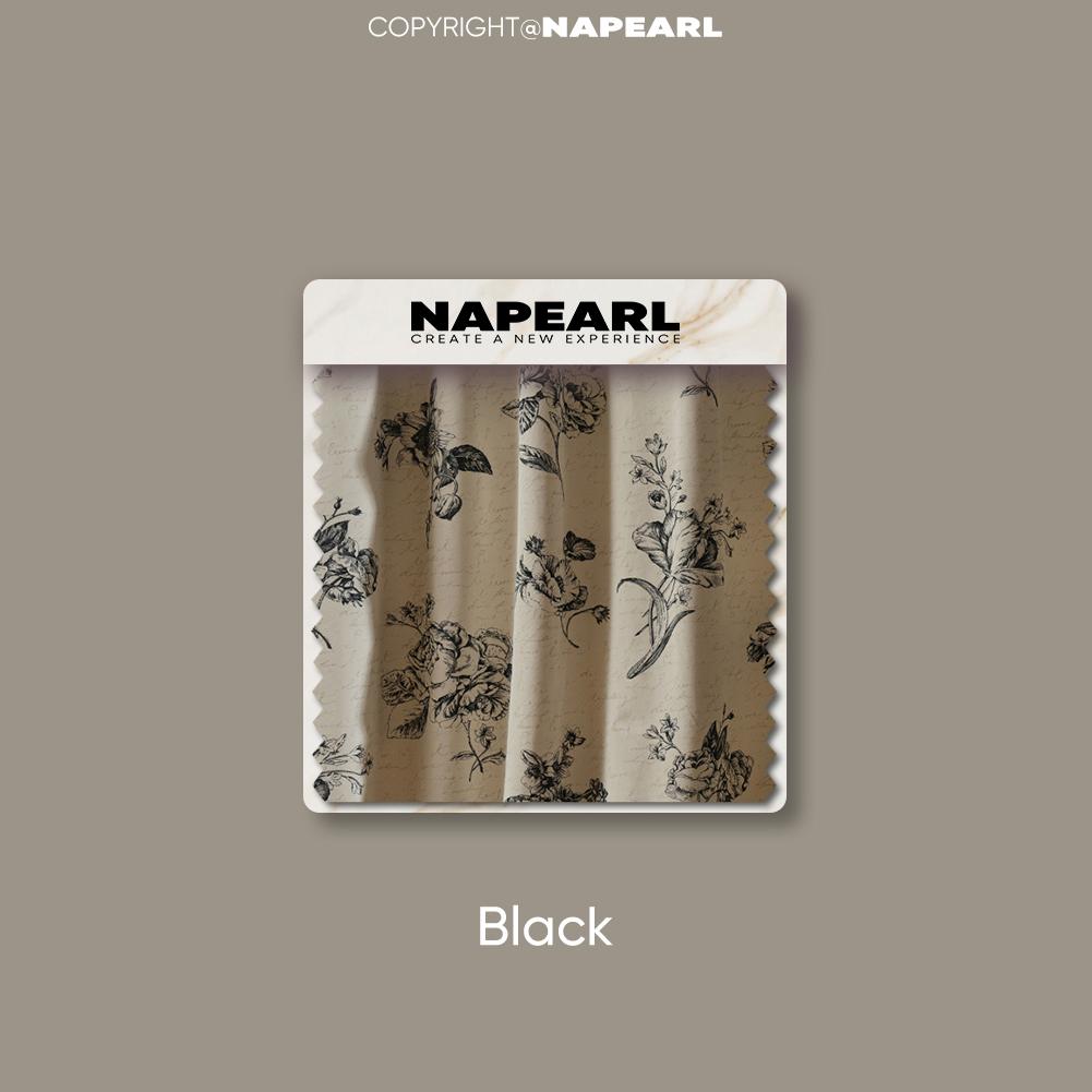 

1 шт. NAPEARL 70% затемняющие французские ретро шторы с принтом роз для спальни, гостиной, домашнего декора No ruffled edge-100x200cm чёрный