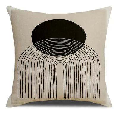 Wavy Line Abstract Painting Pattern Printed Soft Square Pillowslip  Blend Cushion Cover Pillowcase Living Room Home Decor