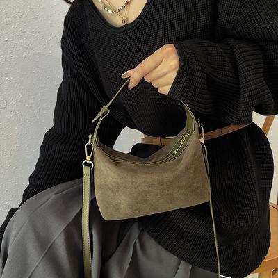 Niche Design Bag 2025 Autumn and Winter New Women's Bag Popular Messenger Bag Suede Shoulder Bag Underarm Bag