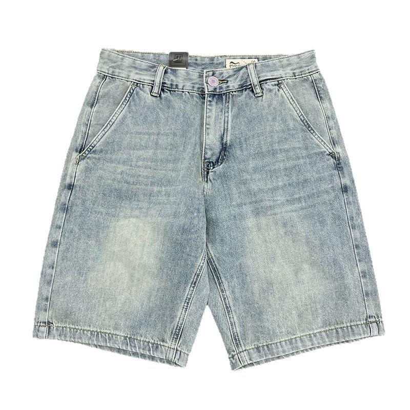 Stylish Retro-inspired Denim Shorts, Light Wash Relaxed Fit Shorts with Functional Pockets, Comfortable Shorts for Casual Outings & Weekends