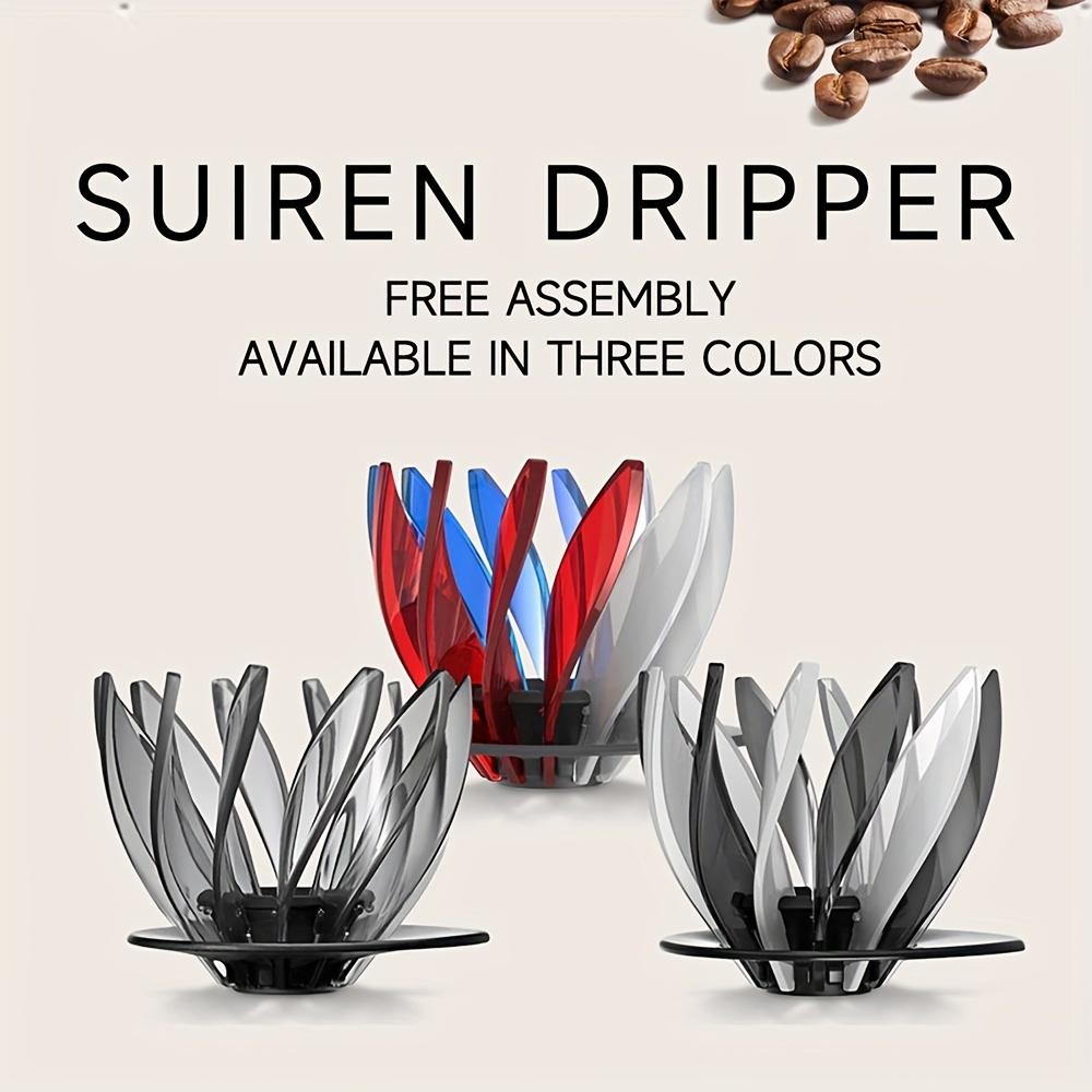 Lotus Flower V60 Dripper, Odnímatelné okvětní lístky, Ručně vyráběný kávový filtr, Plastový, Vyžaduje montáž, pro průmyslové a vědecké zařízení pro dodávku potravin