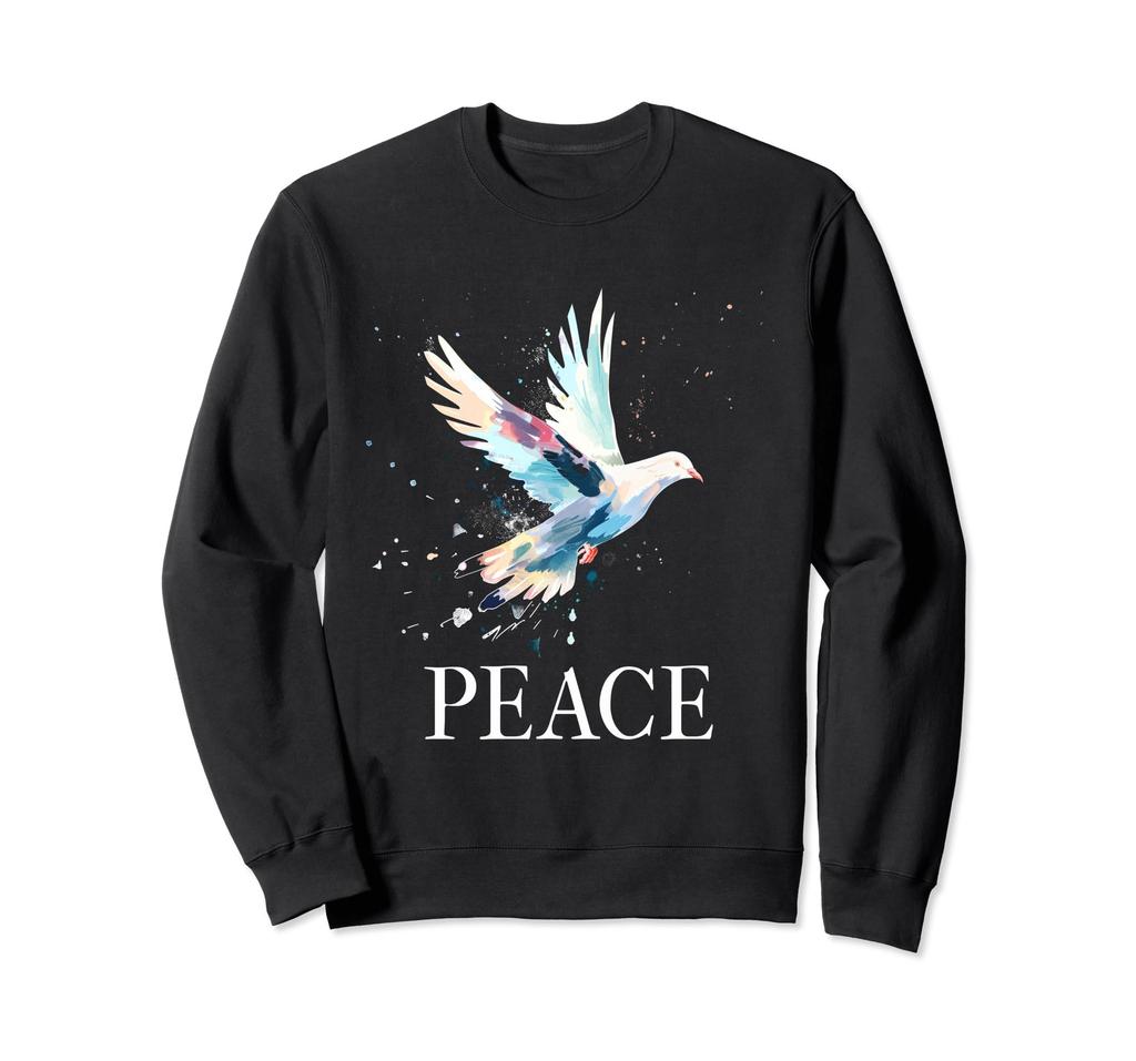 Peace White Dove Bird Watercolor Sweatshirt