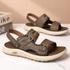 Sandals men's 2025 new summer first layer cowhide soft sole breathable men's outdoor beach shoes tide 2025