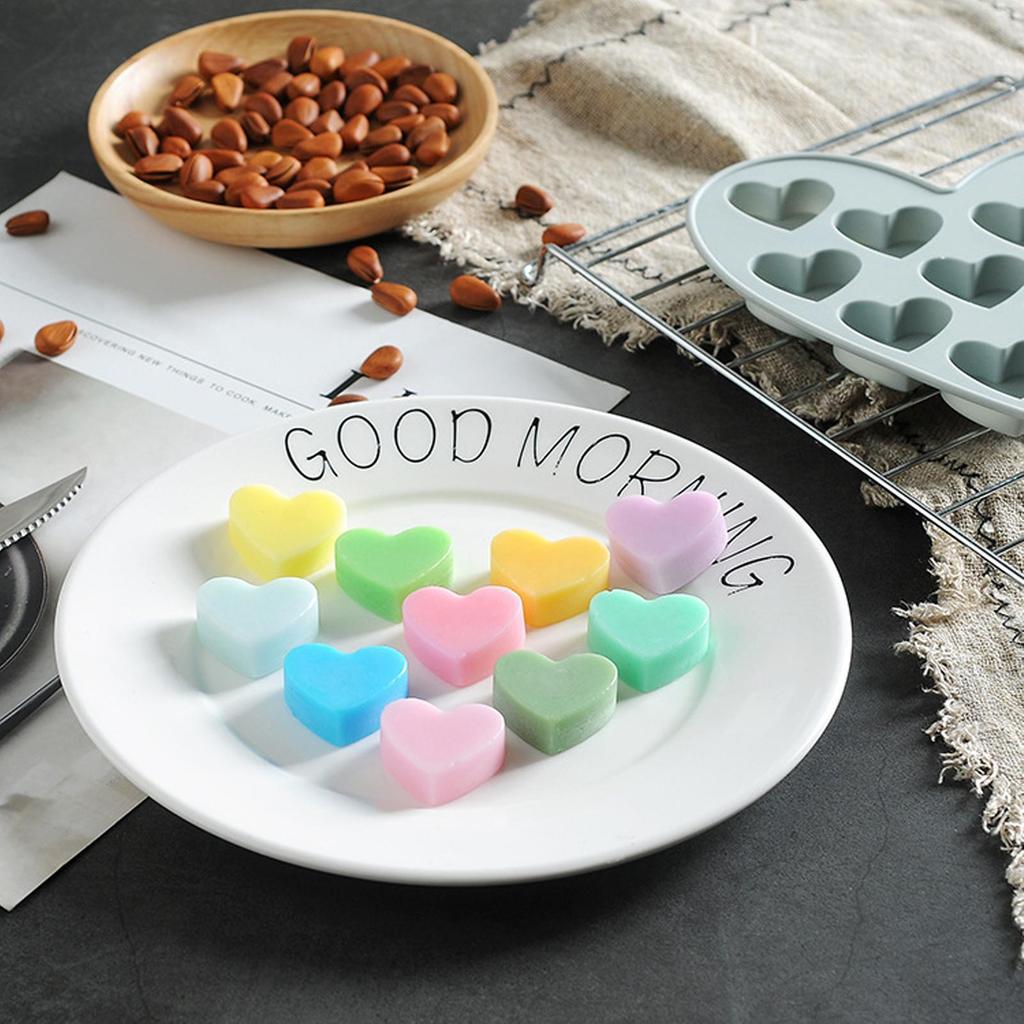 Love Silicone Chocolate Mold 10 holes Heart Candy Jelly Baking Ice Cake Mould Candle Soap Making Mold For Valentine's Day Gifts