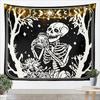 Halloween Boho Moth Tapestries Gothic Nature Wall Tapestry Boho Exotic Vintage Floral Black Wall Art For Kids Teens Youth Women
