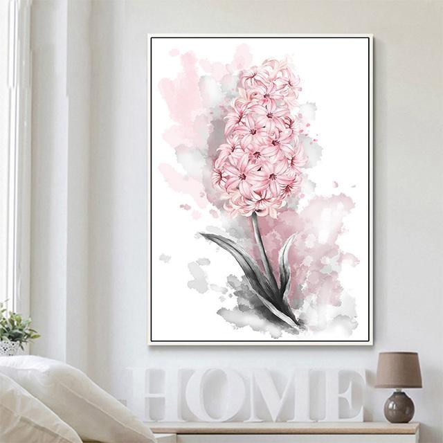 

Настенное искусство с розовыми цветами, живопись маслом, постеры и принты для украшения дома, современные скандинавские картины, фрески для гостиной 21cm×30cm NoFrame