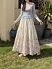 High-Waisted Floral Embroidery A-line Mid-Length Skirt