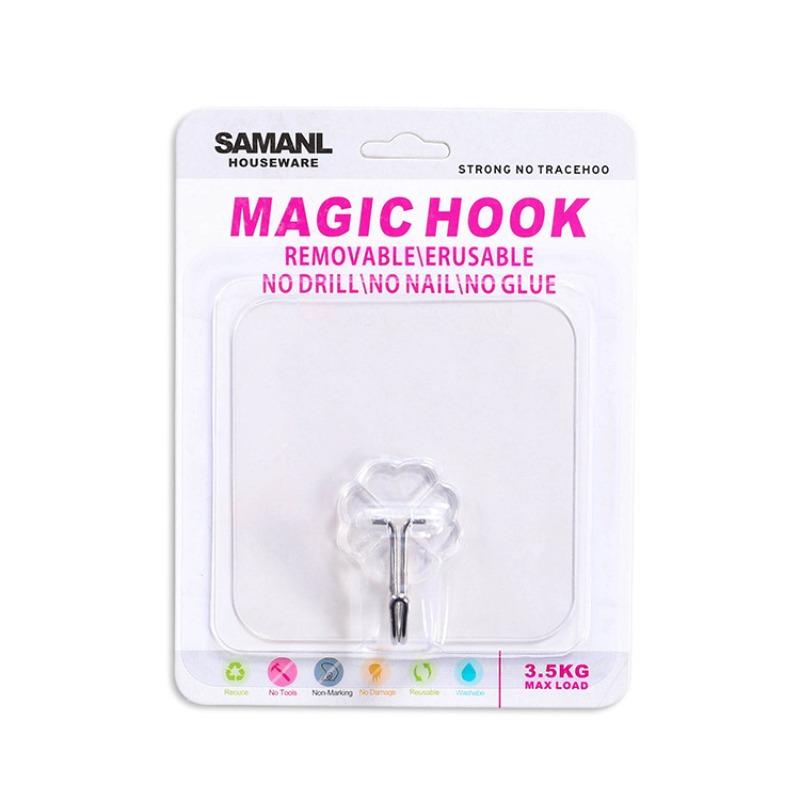 Adhesive Transparent Hook, Kitchen Adhesive Hook, Seamless Wall, Bathroom Wall Hanging, Nail-free Hook, No Need To Drill Holes