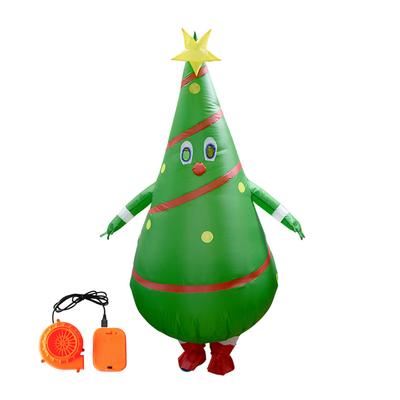 Inflatable Christmas Tree Costume Funny Clothes Christmas Tree Costume Air Blow-Up Suit Holiday