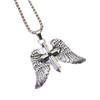 Men's Punk Retro Double Wing Cross Pendant Necklace in Stainless Steel