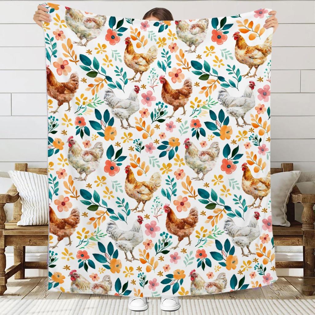 Galaxy Chicken Blanket Flannel Blanket Super Soft Warm Blanket for Living Room Bed Sofa Couch Decoration Lightweight King Twin