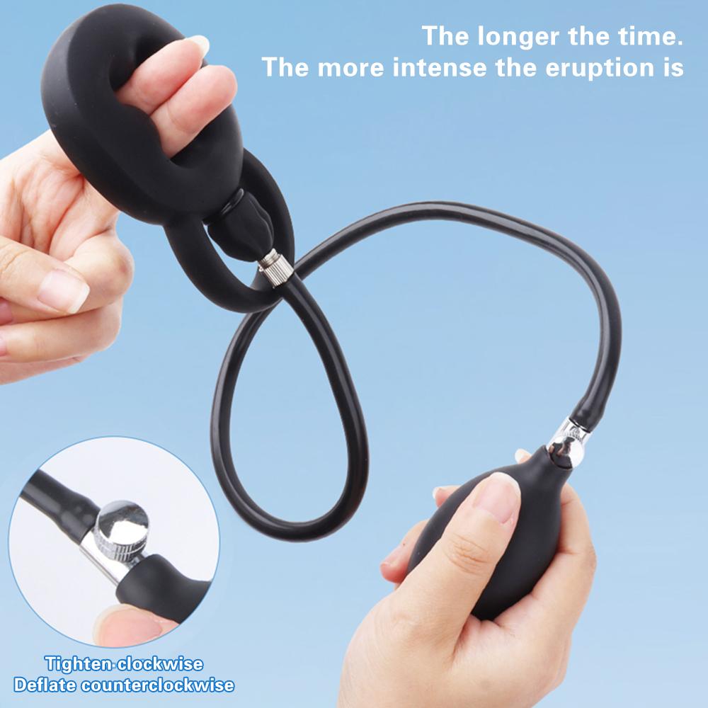 Cock Ring Inflatable Ejaculation Delay Penis Ring Liquid Silicone Erection Enhancing Flirting Training Male Masturbator Sex Toys