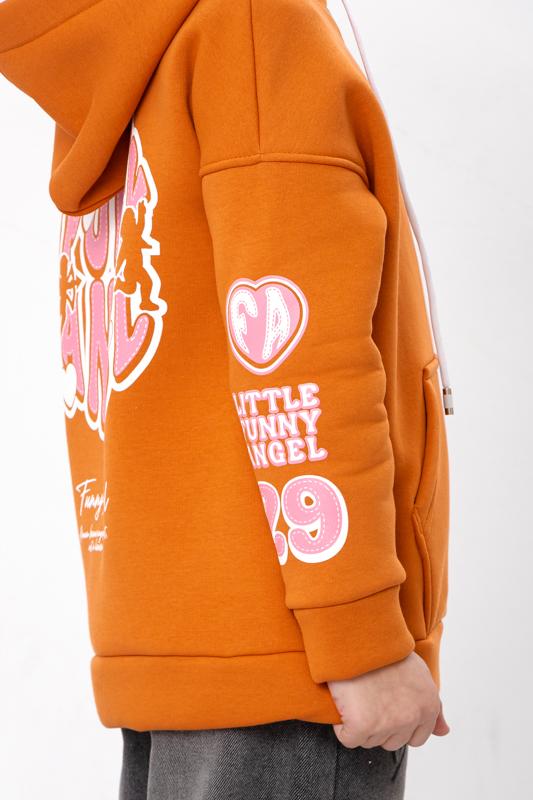 Kız Çocuk Sıcak Fermuarlı Kapüşonlu Sweatshirt – Baskılı Tasarımlı, 6395-025-33-5 HC