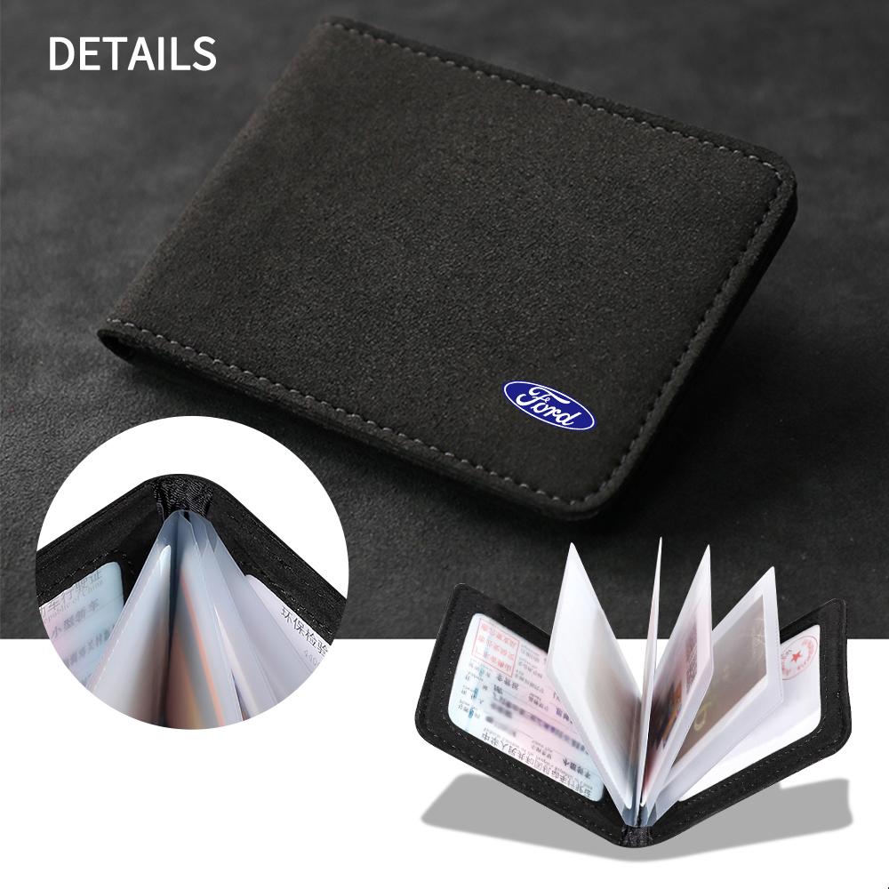 AAAMQ1 Car Logo Ultra-Thin Driver License Cover Card Bag For Ford Mustang Mondeo Edge Shelby Focus Fiesta EcoSport Escort Ranger Fusion