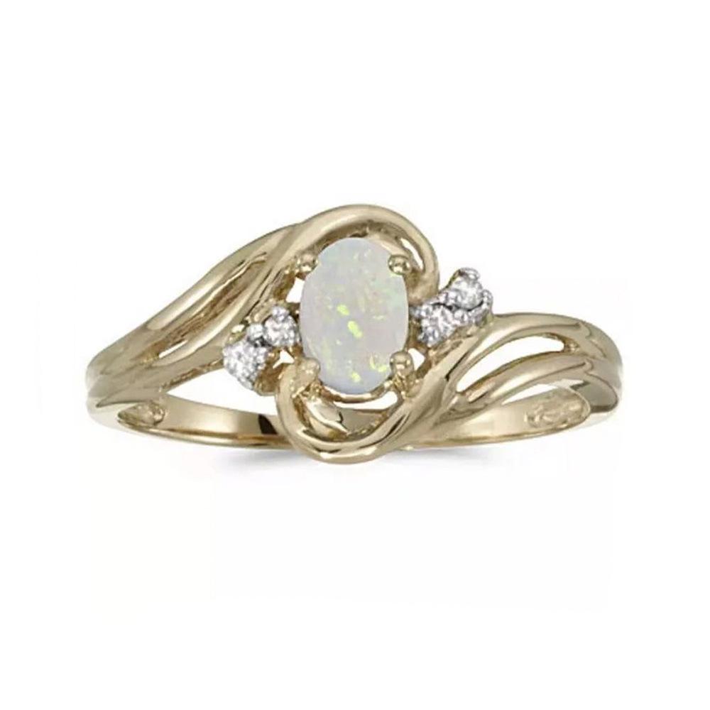 Opal Diamond Oval Ring - Women s Fashionable European  American Style Jewelry Size 10 кольца