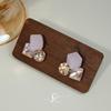 High version super flash sea salt blue ice crystal sugar cube earrings light luxury niche color temperament earrings unique and beautiful earrings