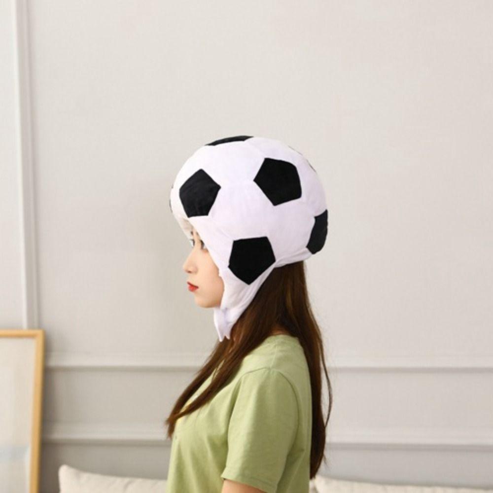 Novelty Cartoon Headgear Cap Funny Football Shape Hat Creative Plush Headgear  Cosplay Costume