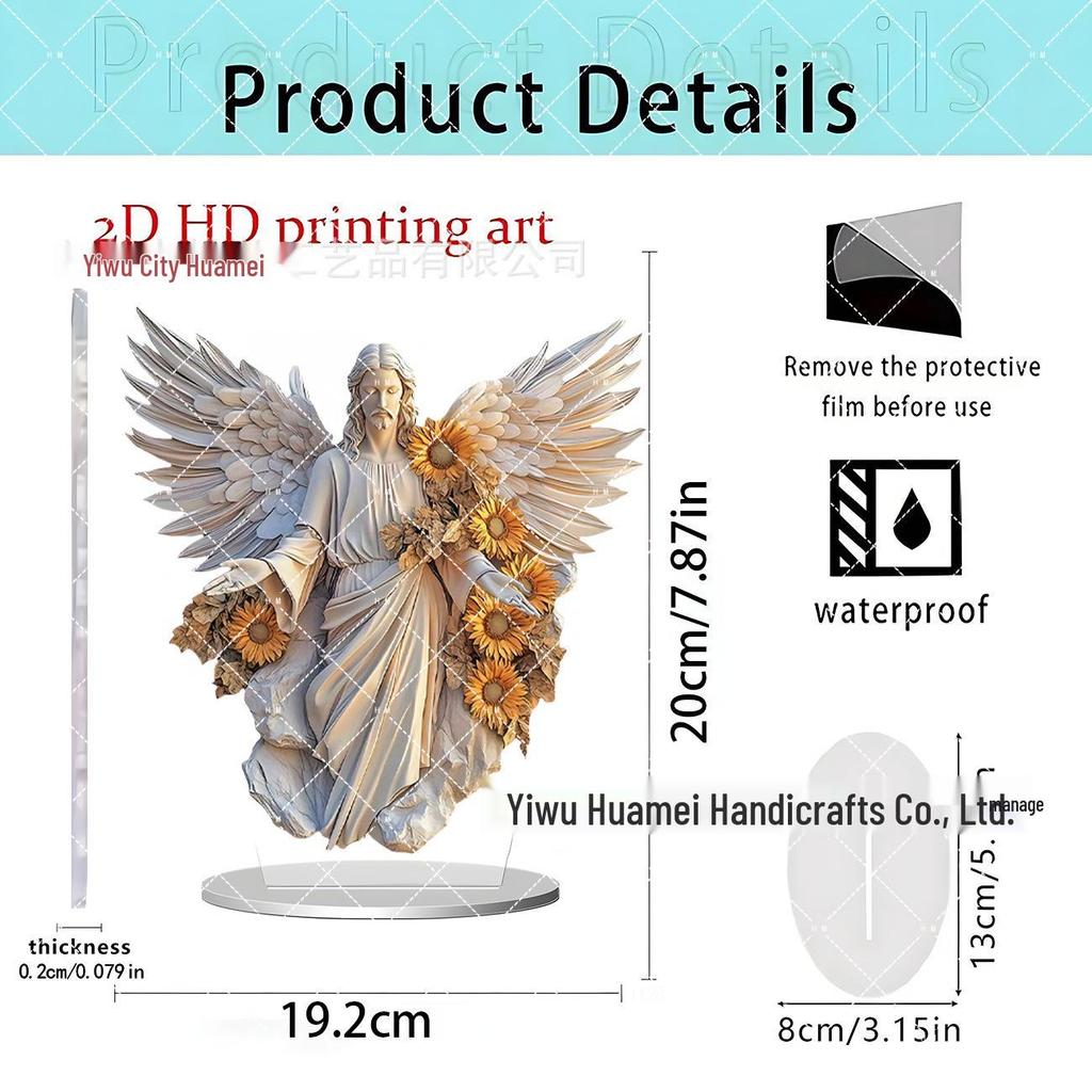 2D Acrylic Moon Castle Desktop Ornament
