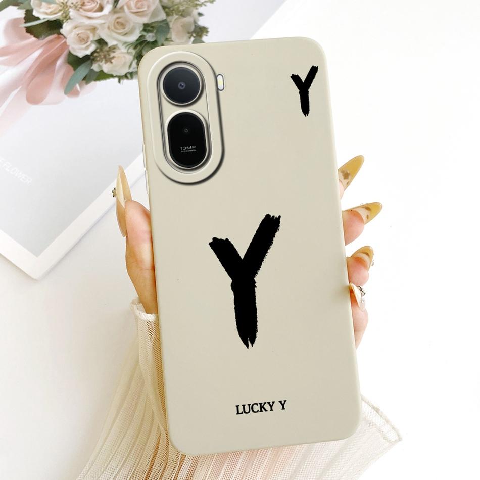 For Xiaomi Redmi A7 Pro 2026 Lucky Initial Letter Phone Case For Redmi A7Pro Soft Silicone Cases Bumpers