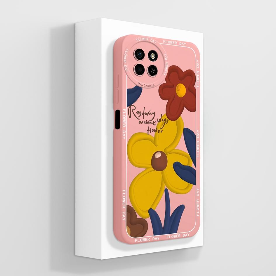 Liquid Silicone Case For Itel S23 4G Back Cover Luxury Shockproof Avocado Daisy Camera Protection Matte Anti Drop Phone Bags For Itel S 23 Bumpers
