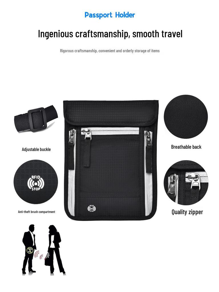 Multifunctional Passport Holder & Travel Bag - RFID, Large Capacity, Portable Document & Ticket Organizer Pouch