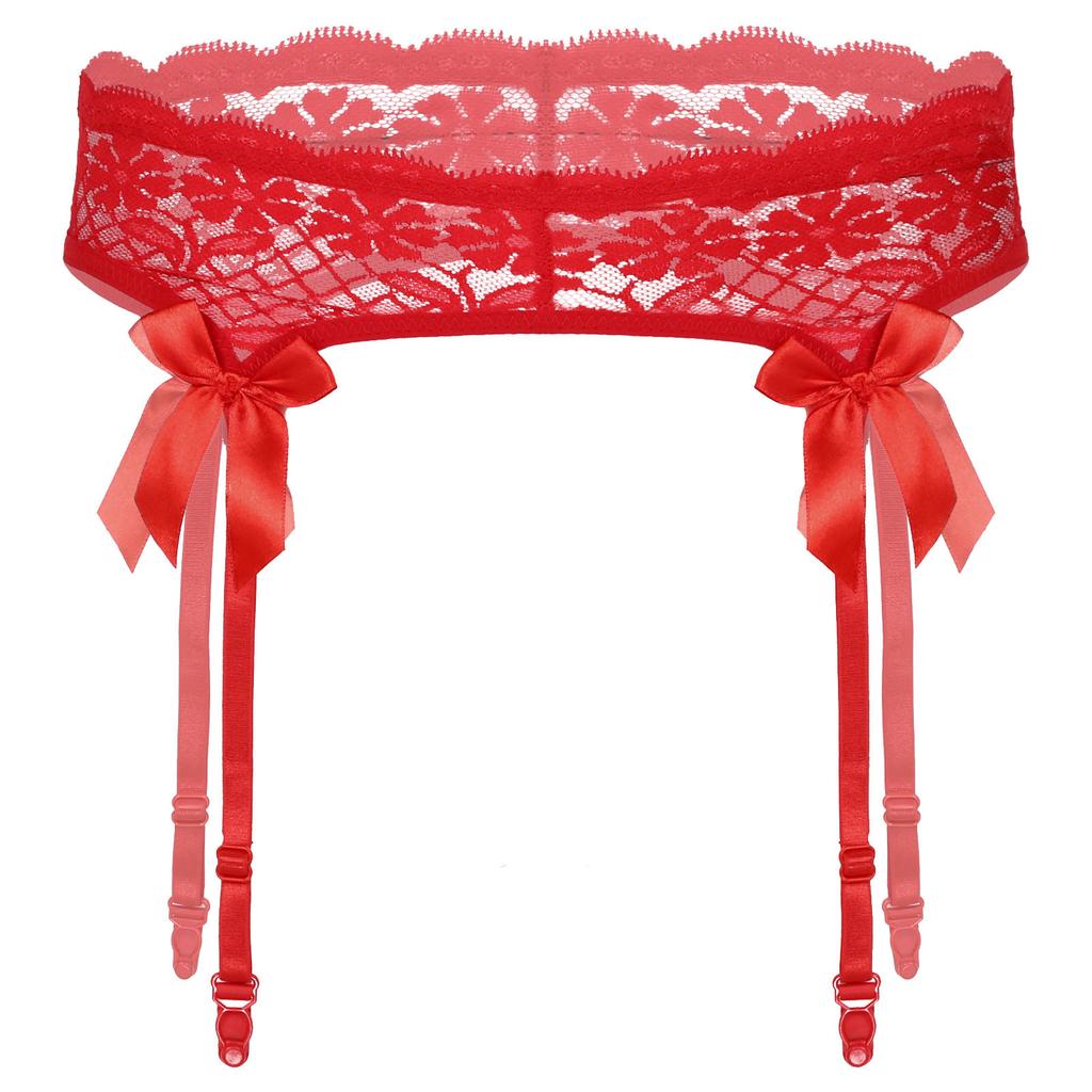 Mens Sheer Lace Suspenders Elastic Waist Garter Belt Sissy Sleepwear Accessories Stocking Holders