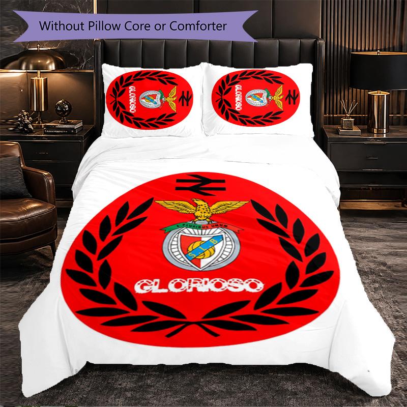 Set Biancheria da Letto Benfica 3 Pezzi Morbido Set Copripiumino con Federe Set Decorazione Camera da Letto per la Casa