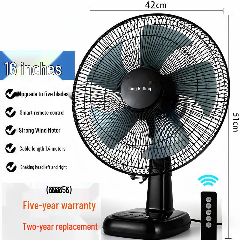 Tichý 16palcový oscilační stolní ventilátor pro domácnost, kancelář, studentskou kolej nebo k použití u postele