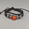 Fashionable Beaded Basketball Fan Leather Bracelet