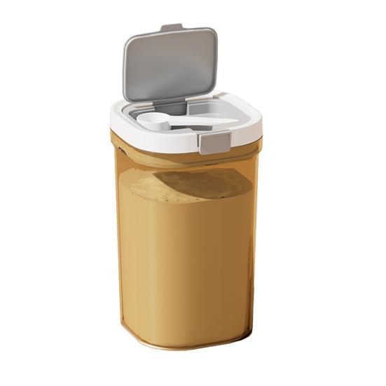 Sealed Milk Powder Jar Transparent Flour Canister Airtight Cereal Container with Scoop Leakproof Food Storage Jar for Cupboard Countertop Pantry