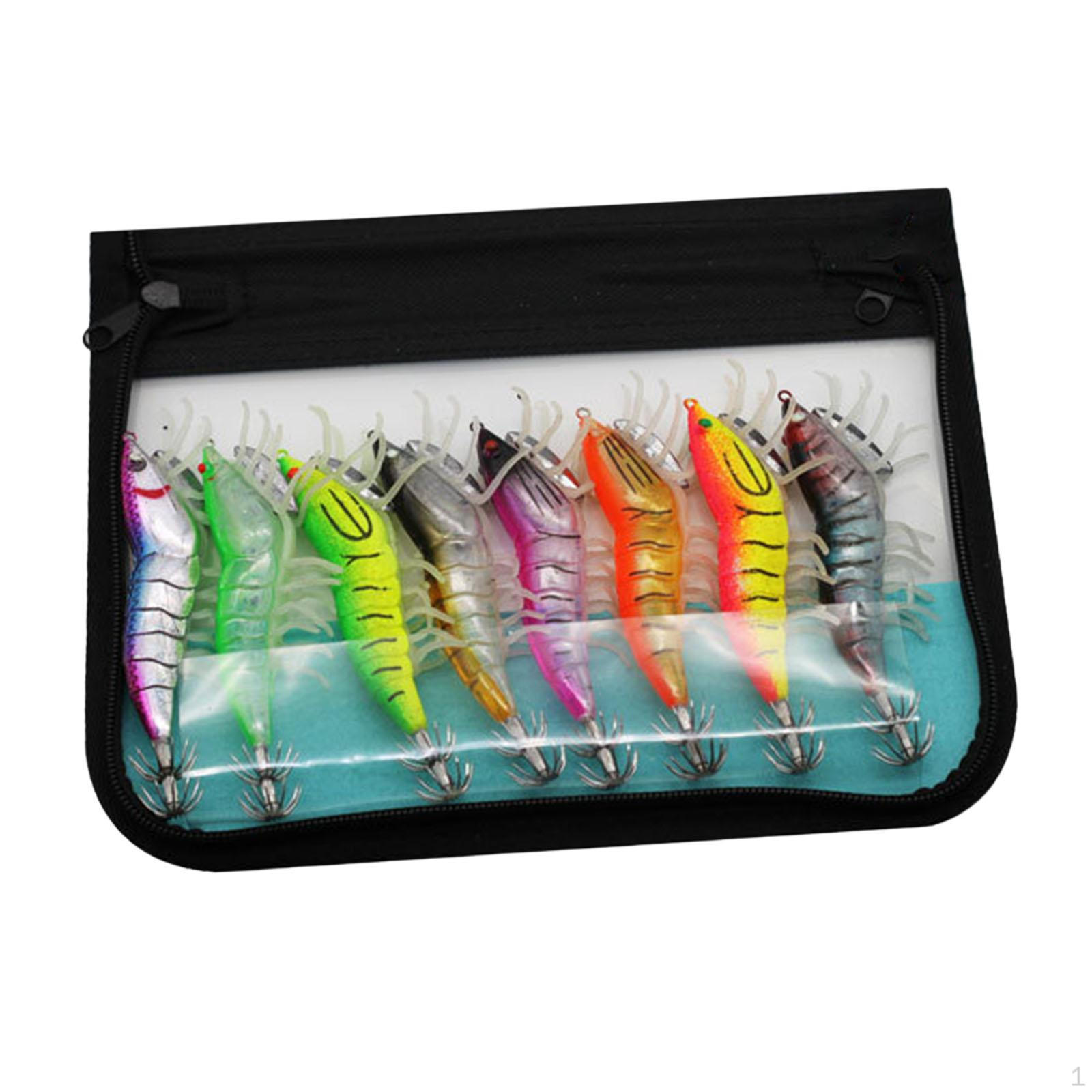 

8Pcs Squid Jig Hooks Night Fishing Tackle, 11.7cm Fluorescent Lures Baits,