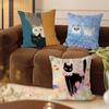 Niedliches Cartoon Katze Kissen Geschenk Heim Büro Dekoration Schlafzimmer Sofa Auto Kissenbezug Hülle 45x45