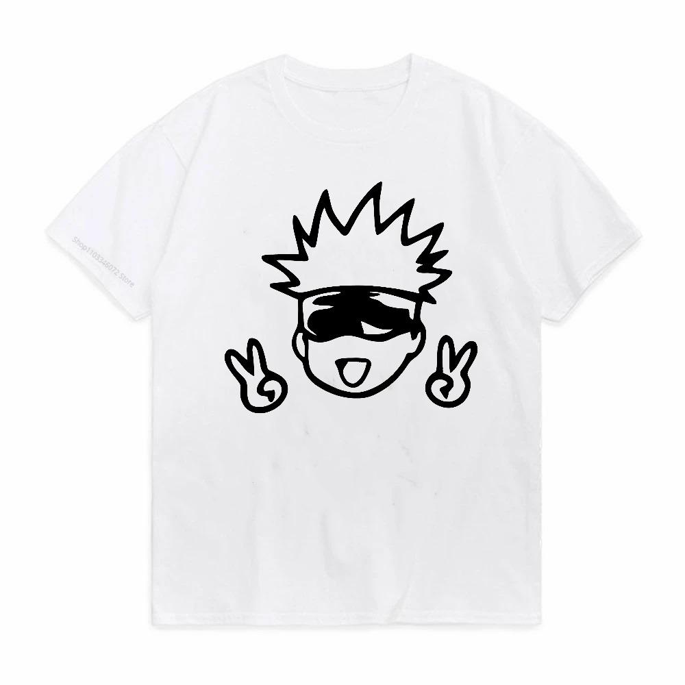 90S Hip Hop Top Tshirt Manga Japanese Anime Jujutsu Kaisen T Shirt Gojo Satoru Tops Yuji Itadori Cropped Tees Tshirt