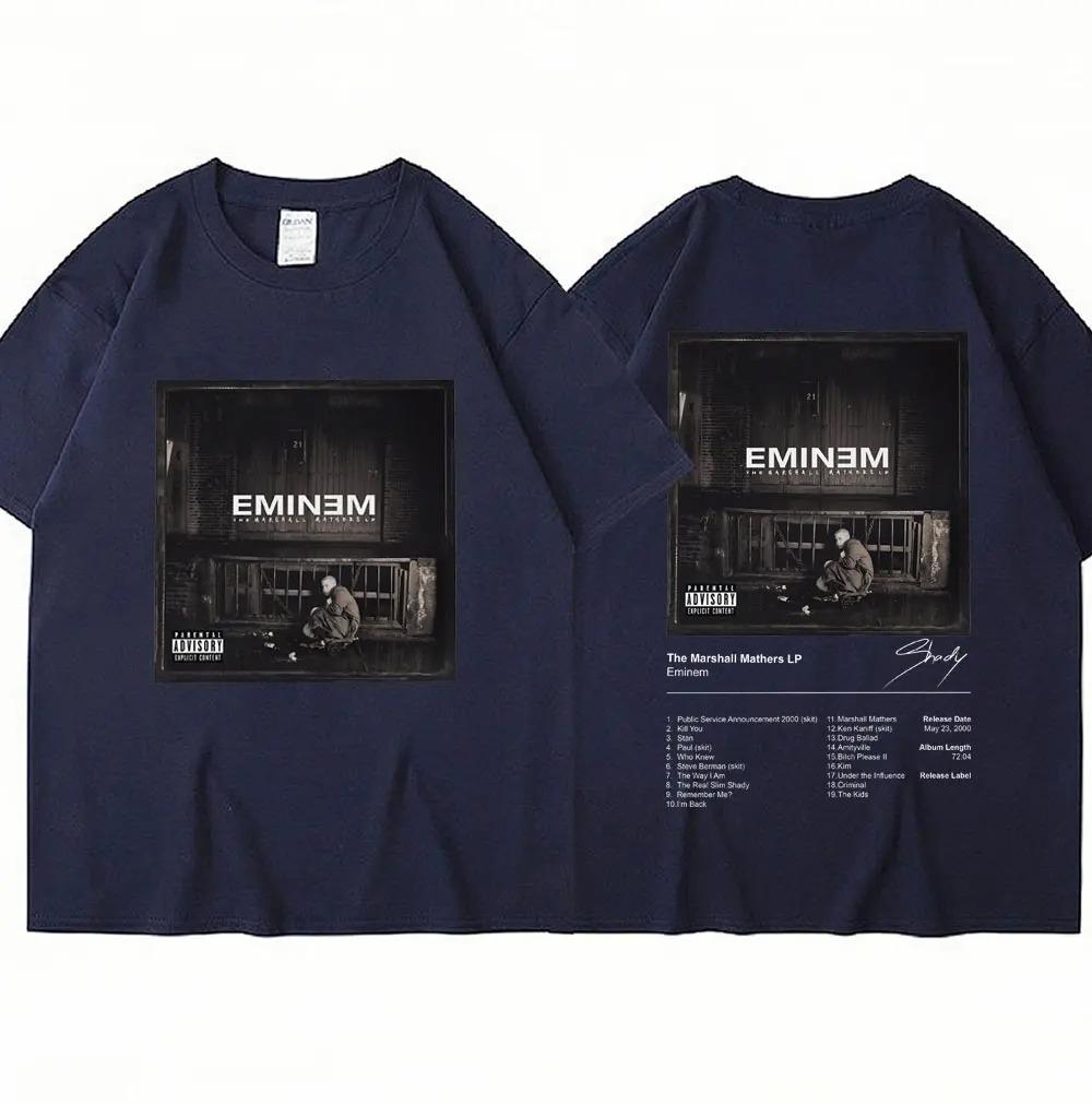 Eminem Rapper T Shirt The Marshall Mathers LP Album Print Vintage T-shirt Casual Short Sleeve Men Women Loose Tees Streetwear