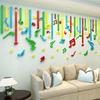 Colorful Musical Note Wall Sticker Music Classroom Layout Children'S Bedroom Background Wal Decor Cartoon Stripe Mural 3d Decal