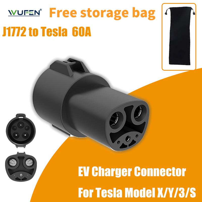 WUFEN Global 32A Electric Vehicle Adapter Type1 to Type2 Charger AC Type2 to GB/T Convertor GBT to Type2/Type1 For Electric Cars J1772 to Tesla A 60A