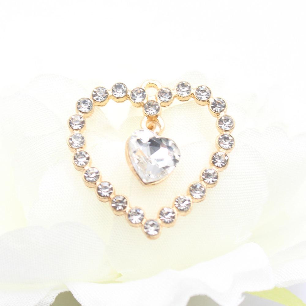 Fashion 5-piece 25 * 25mm heart-shaped alloy pendant accessories DIY clothing hair accessories necklace bracelet pendant