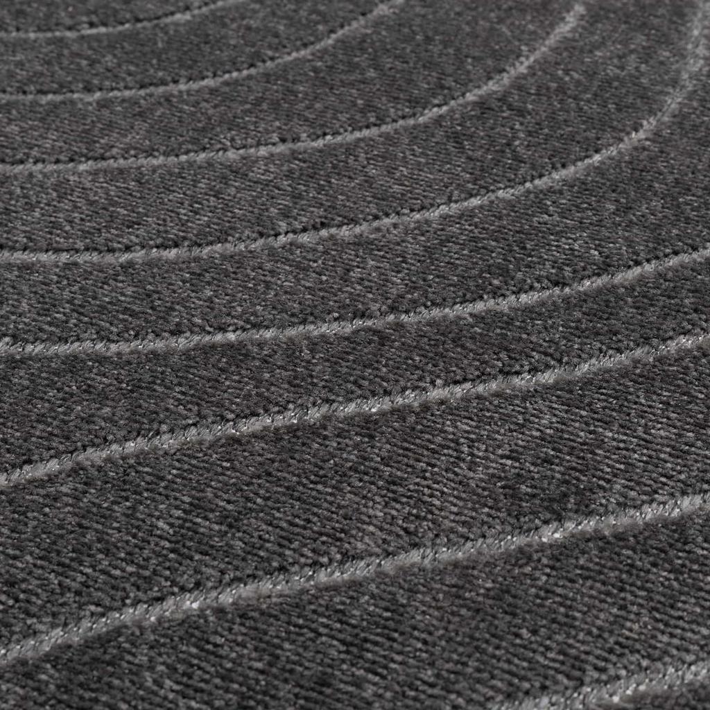 Area Rugs Round PALMERAS Anthracite Ø 120 Cm Polyester