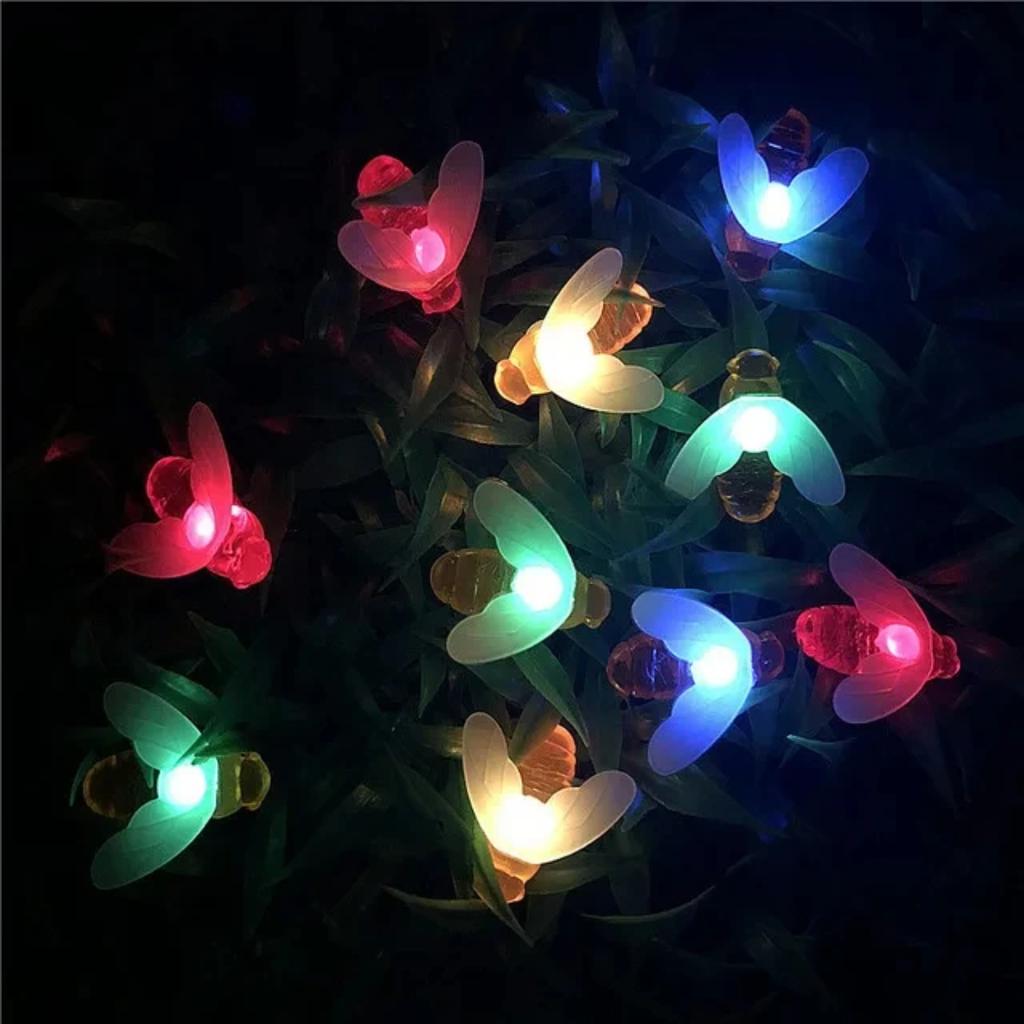 New 50 Honey Bee Solar String Lights Perfect Summer Decoration Outdoor and Garden Fence with 5M/10M Power Options