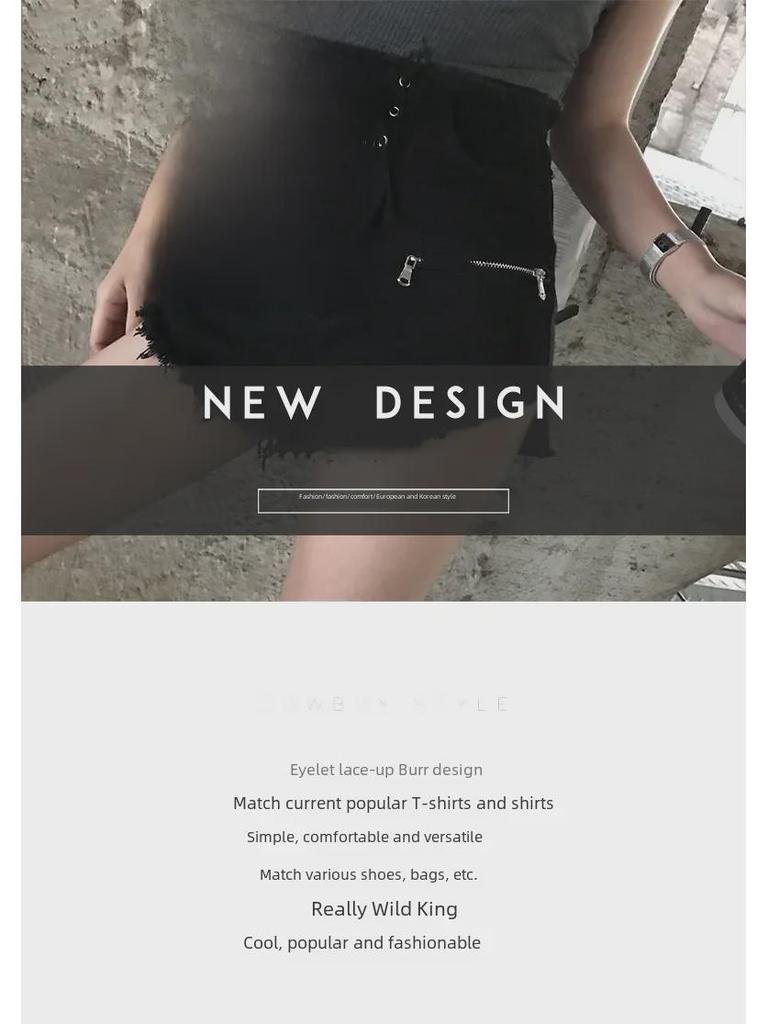 2023 Korean Women's Slim Tassel Denim Shorts - Fashionable Ultra-Short Jeans