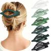 Pinze Piatte per Capelli da Donna - 6 PEZZI Pinze Piatte Francesi a Pinza Media per Ragazze Pinze a Pinza Grandi per Capelli Spessi o Sottili Tenuta Forte Antiscivolo