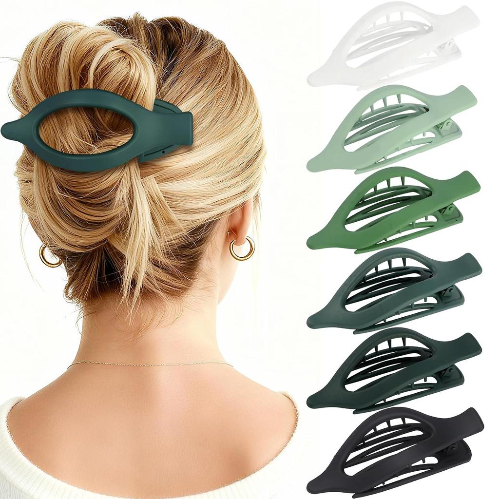 Pinze Piatte per Capelli da Donna - 6 PEZZI Pinze Piatte Francesi a Pinza Media per Ragazze Pinze a Pinza Grandi per Capelli Spessi o Sottili Tenuta Forte Antiscivolo