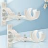 2Pcs Aluminum Curtain Rod Brackets Heavy Duty Holders for Window Drapery Rod Fixing Tools Home Supply Home Decor