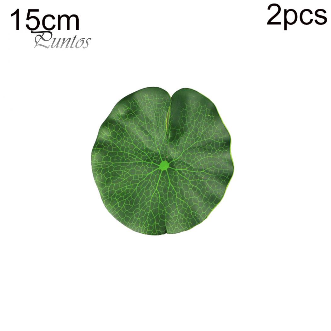 Домашние магазины 2 шт. искусственные плавающие листья лотоса поддельные листва растение сад пруд бассейн декор 15cm