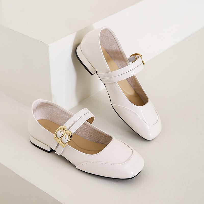 Fashion French Mary Jane Shoes Women's 2025 New Square Toe Block Heel Kitten Heel Shoes