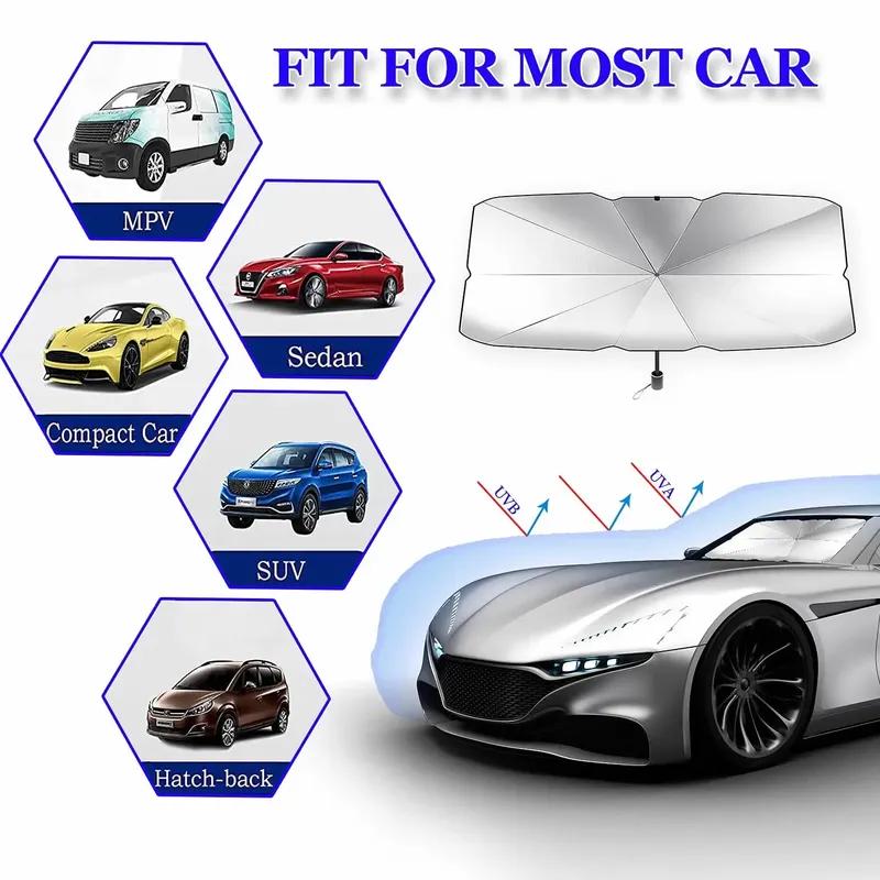 Car Windshield Sun Shade Umbrella Foldable Sun Shade Car Sun Visor Protector Reflector, Fit Most Vehicle